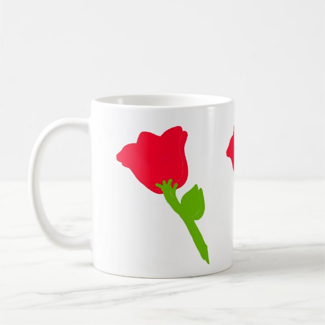 flower mug red flowers (Left)