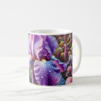 Flower mug with a lavender iris flower