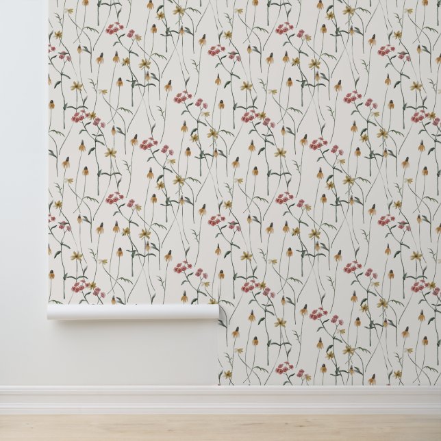 Flower Mural Watercolor Wallpaper (Application)