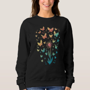 Flower Music Butterflies Musical Notes Nature Sweatshirt