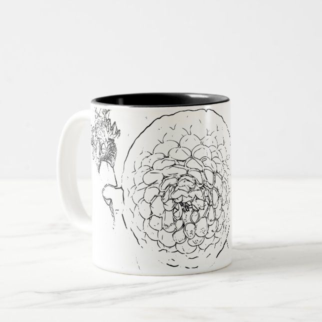 Flower Natural Two-Tone Coffee Mug (Front Left)