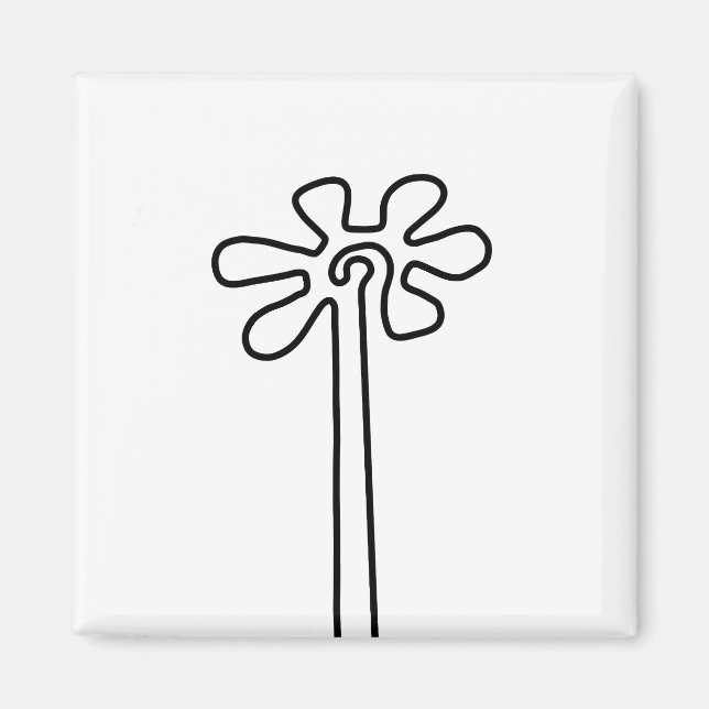 Flower Nazca Peru ancient idol geoglyph symbol Ind Magnet (Front)