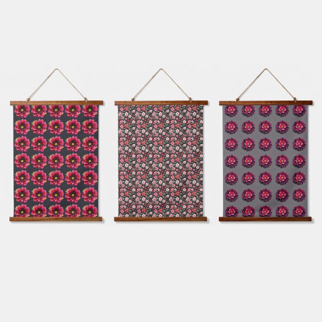 Flower noire  hanging tapestry (Triple)