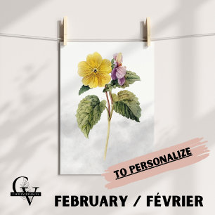 Flower of February watercolor botanical primeval Poster