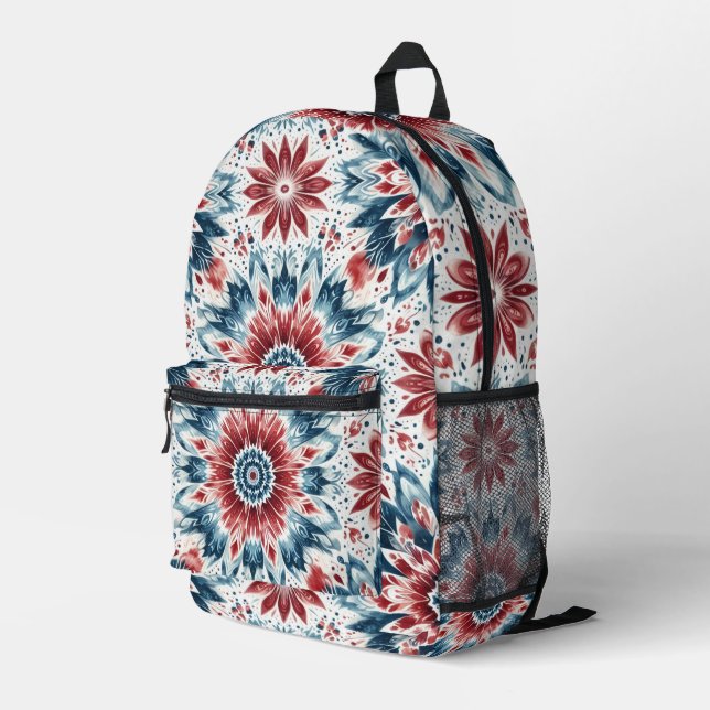 Flower of Independence  Printed Backpack (Back Corner Right)