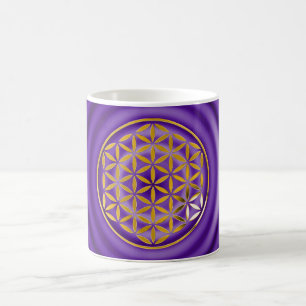 Flower Of Life 1 - Gold stamp violet spot Coffee Mug