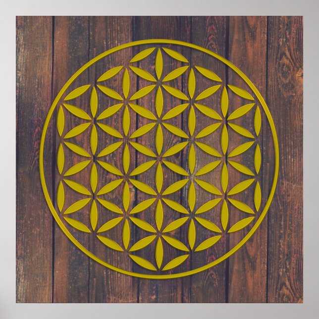 Flower OF Life 2 - gold stamp Poster (Front)