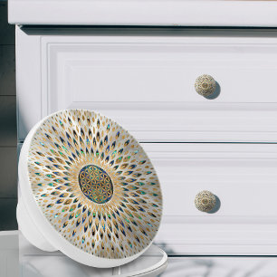 Flower of Life  - Abalone Shell and Pearl Ceramic Knob