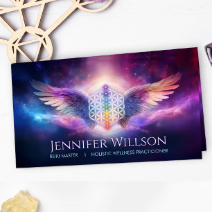 Flower of life - Angel Wings - Reiki Business Card