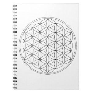 Flower of Life Black Line Notebook