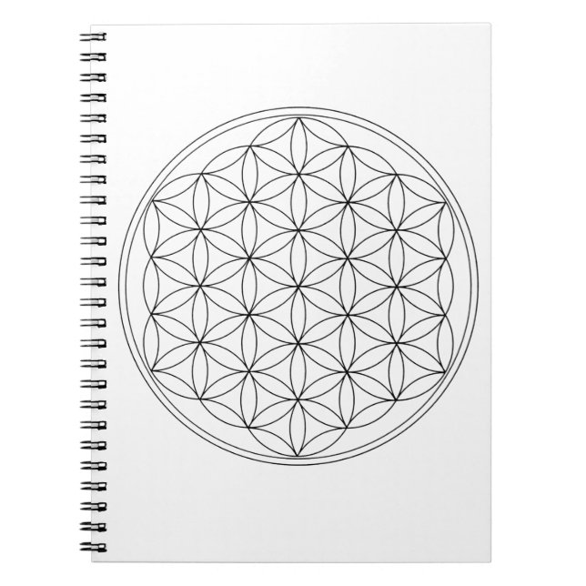 Flower of Life Black Line Notebook (Front)