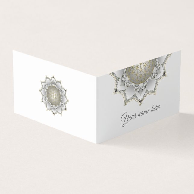 Flower Of Life - Blossoms Mandala 1 Business Card (Outside)