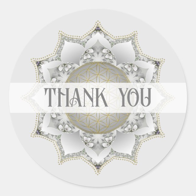 Flower Of Life - Blossoms Mandala 1 Classic Round Sticker (Front)