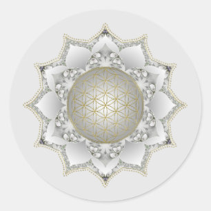 Flower Of Life - Blossoms Mandala 1 Classic Round Sticker