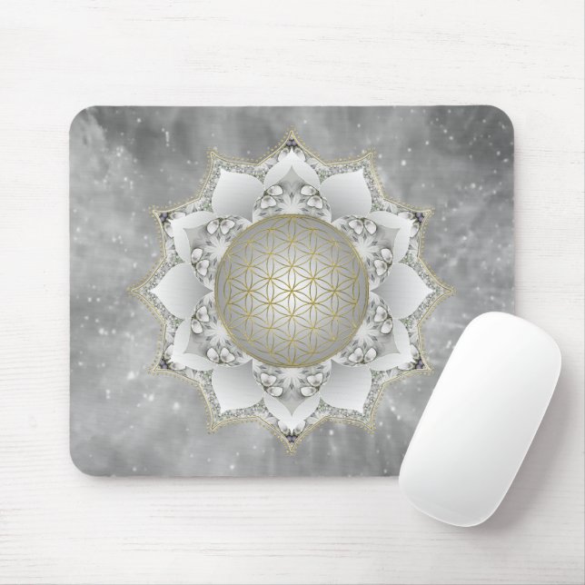 Flower Of Life - Blossoms Mandala 1 Mouse Pad (With Mouse)