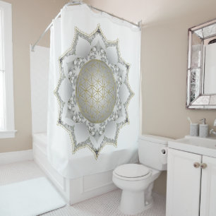 Flower Of Life - Blossoms Mandala 1 Shower Curtain