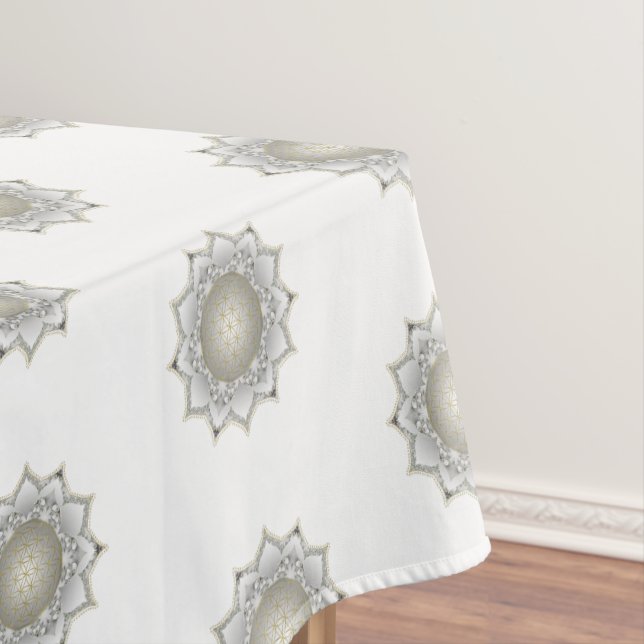 Flower Of Life - Blossoms Mandala 1 Tablecloth (In Situ)
