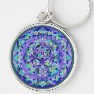 Flower of Life Blue~ Key Ring