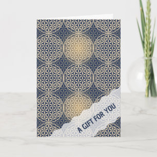 FLOWER OF LIFE - blue sand pattern Card