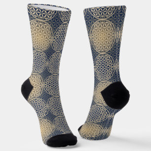 FLOWER OF LIFE - blue sand pattern Socks