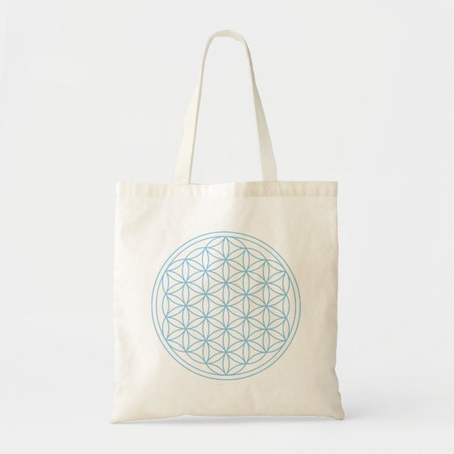 Flower of Life Blue Tote Bag (Front)