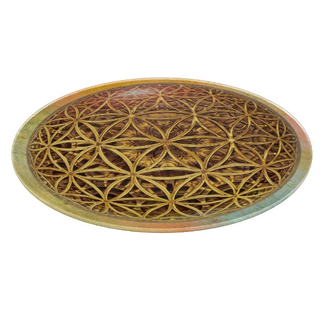 Flower Of Life / Blume des Lebens - ball grid gold Cutting Board (Corner)