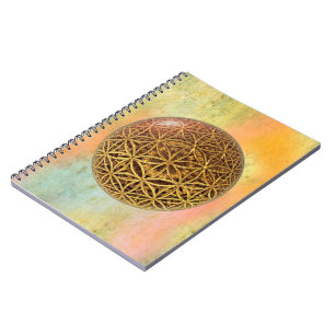 Flower Of Life / Blume des Lebens - ball grid gold Notebook