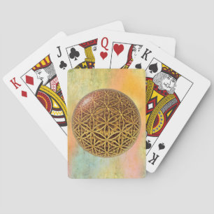 Flower Of Life / Blume des Lebens - ball grid gold Playing Cards