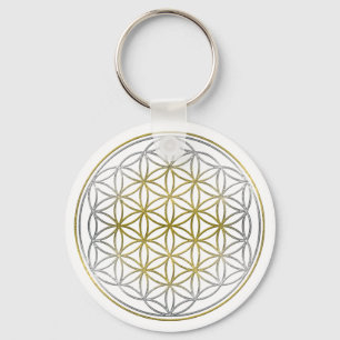 FLOWER OF LIFE / Blume des Lebens - BiColor Key Ring