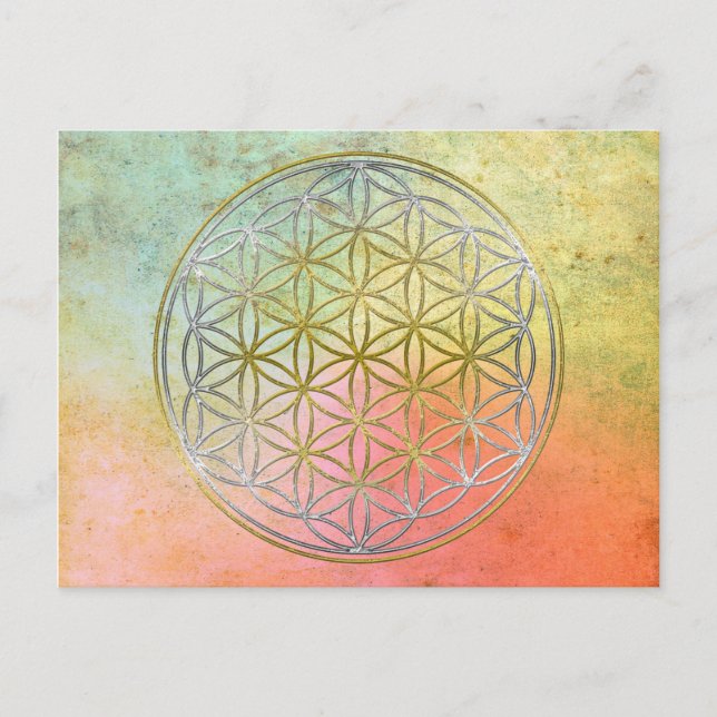 FLOWER OF LIFE / Blume des Lebens - BiColor Postcard (Front)