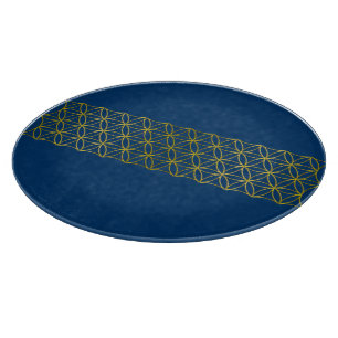 Flower of Life / Blume des Lebens - Border gold Cutting Board