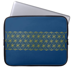 Flower of Life / Blume des Lebens - Border gold Laptop Sleeve