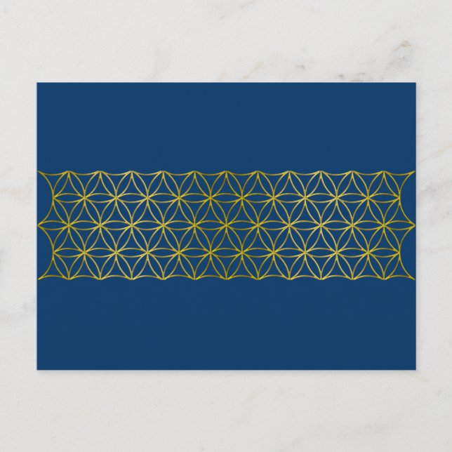 Flower of Life / Blume des Lebens - Border gold Postcard (Front)