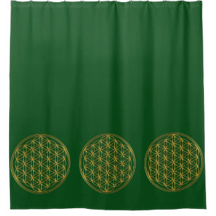 Flower Of Life / Blume des Lebens - brilliant gold Shower Curtain