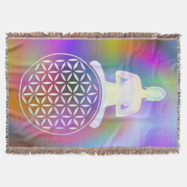 Flower of Life / Blume des Lebens - Buddha Throw Blanket (Front)