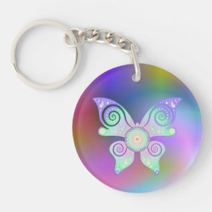 Flower of Life / Blume des Lebens - butterfly Key Ring