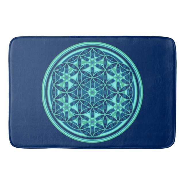 Flower of Life / Blume des Lebens - Button I Bath Mat (Front)