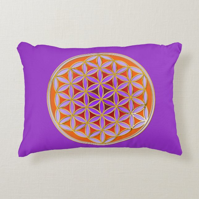 Flower Of Life / Blume des Lebens - Button IV Decorative Cushion (Front)