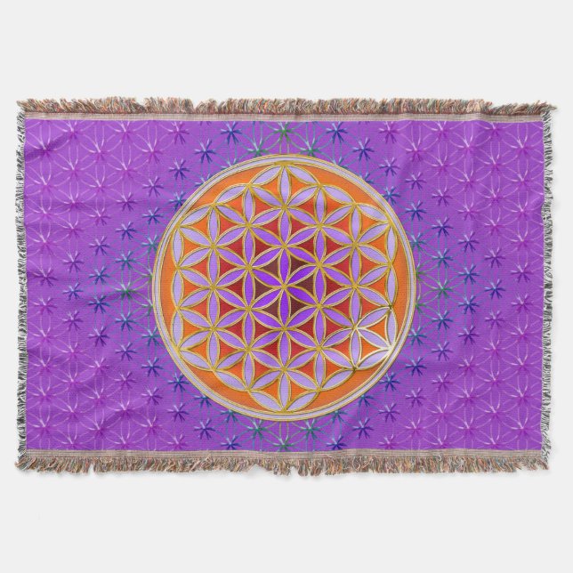 Flower Of Life / Blume des Lebens - Button IV Throw Blanket (Front)