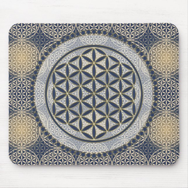 Flower of Life / Blume des Lebens - Button IX Mouse Pad (Front)