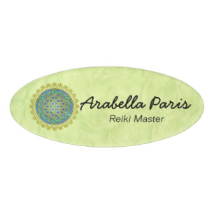 Flower Of Life / Blume des Lebens - Button V Name Tag