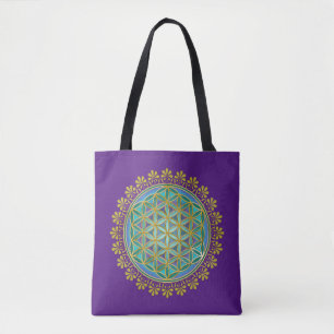 Flower Of Life / Blume des Lebens - Button V Tote Bag