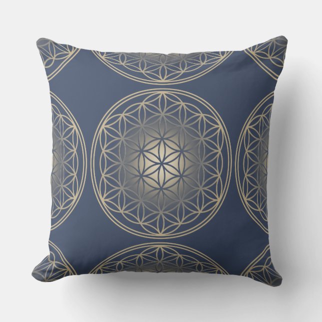 Flower Of Life / Blume des Lebens - Button VIII Cushion (Front)
