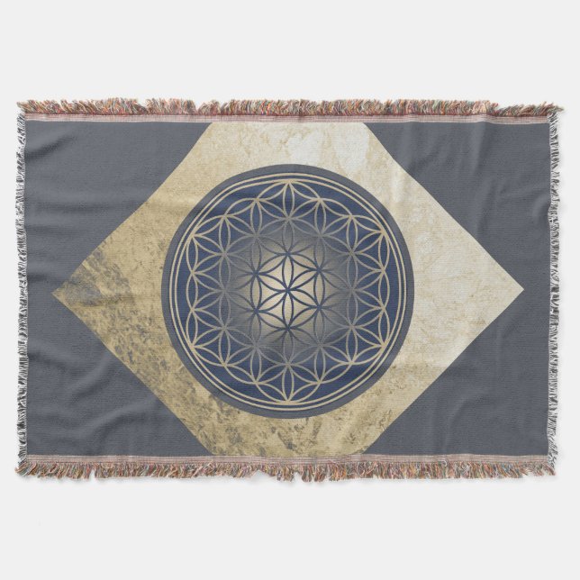 Flower Of Life / Blume des Lebens - Button VIII Throw Blanket (Front)