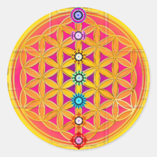 FLOWER OF LIFE / Blume des Lebens - chakras Classic Round Sticker