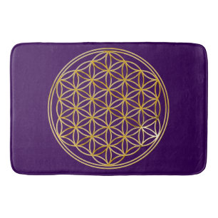 Flower Of Life / Blume des Lebens - gold Bath Mat