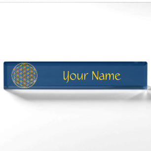 Flower of Life / Blume des Lebens - GOLD Nameplate