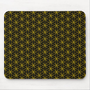 Flower of Life / Blume des Lebens - gold pattern Mouse Pad