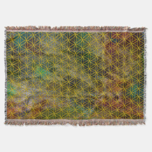 Flower of Life / Blume des Lebens - gold pattern Throw Blanket