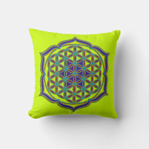 Flower Of Life / Blume des Lebens - Lotus Contour Cushion